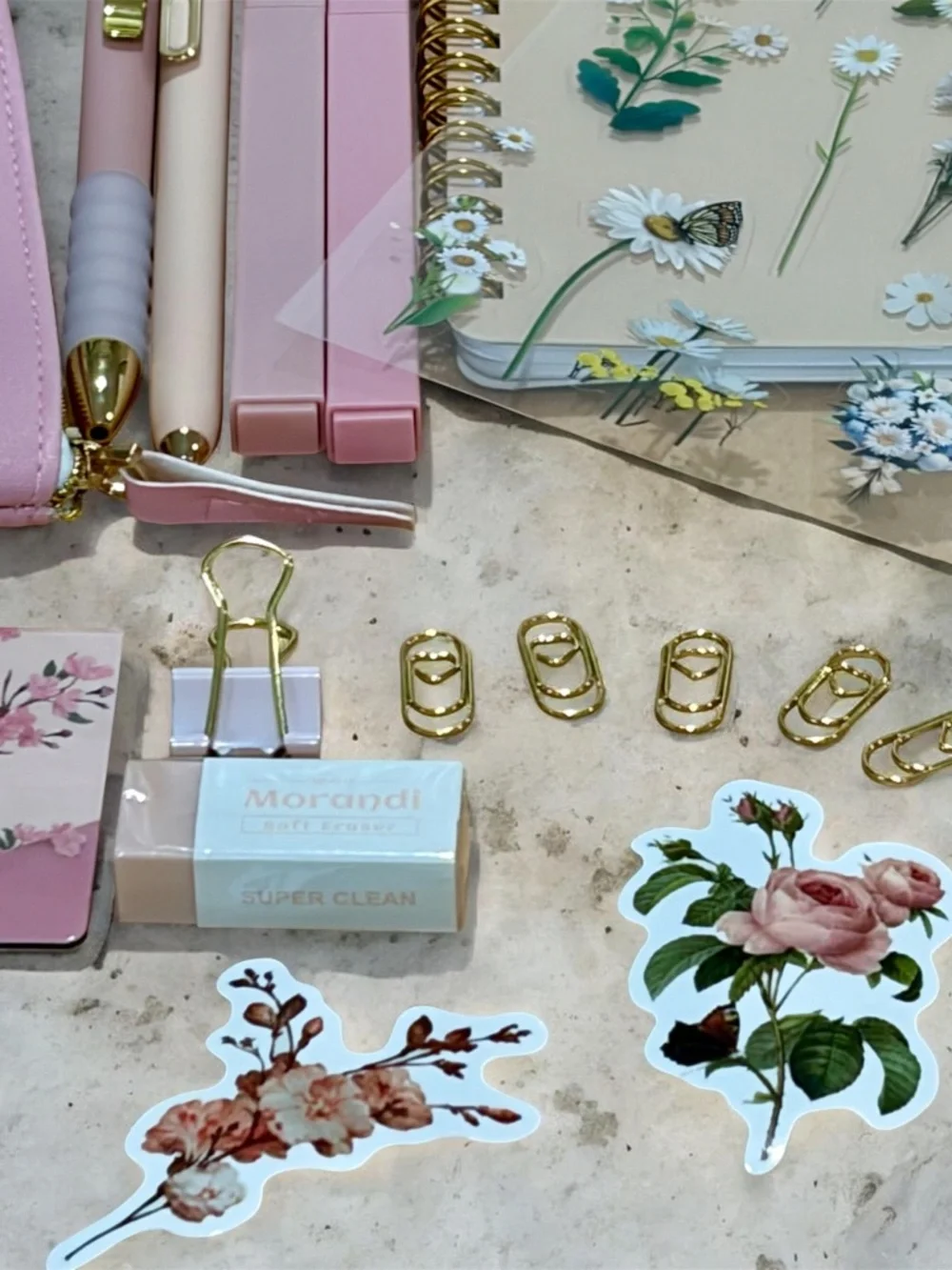 Color Curated Stationery Gift Set Bundle - Aesthetic Journaling Set - Soft Pink
